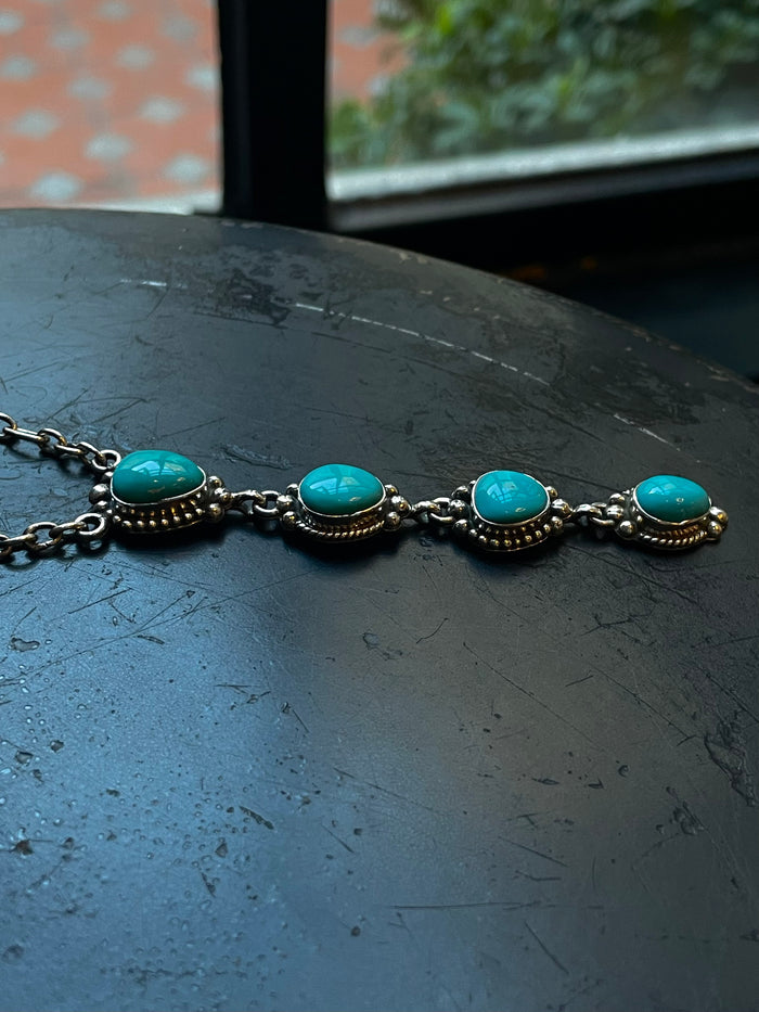 Turquoise Lariat Necklace | Sterling Silver 925 C760