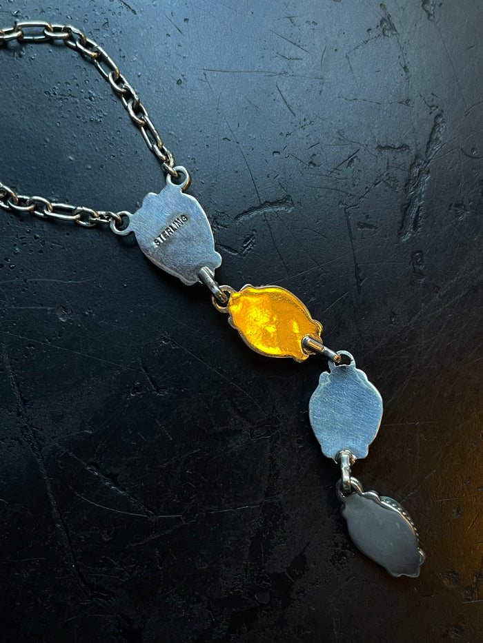 Turquoise Lariat Necklace | Sterling Silver 925 C760