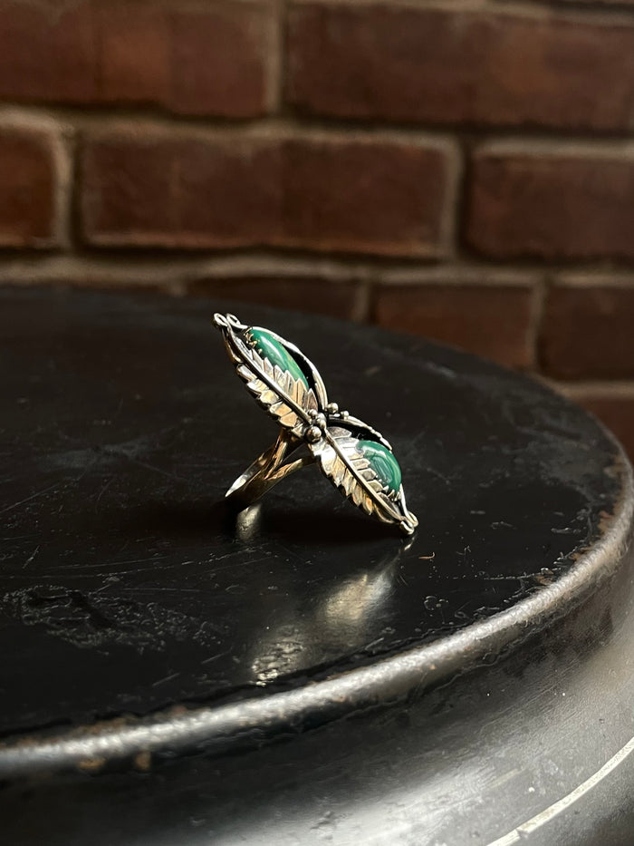 Turquoise Leaf Ring Size 8 | 925 Sterling Silver C953