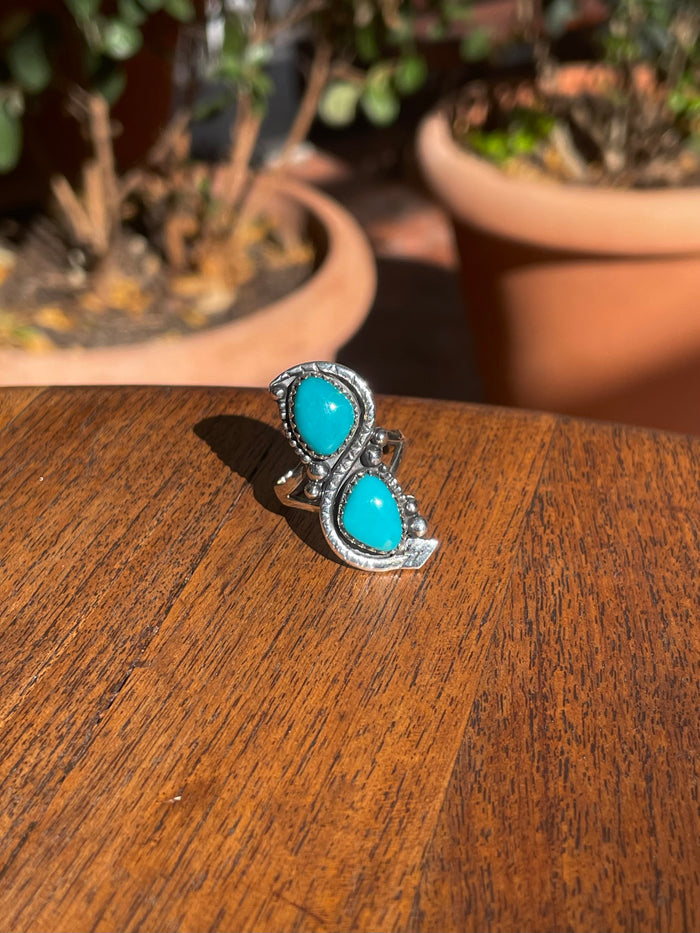 Turquoise Snake Ring Size 9 | 925 Sterling Silver C854