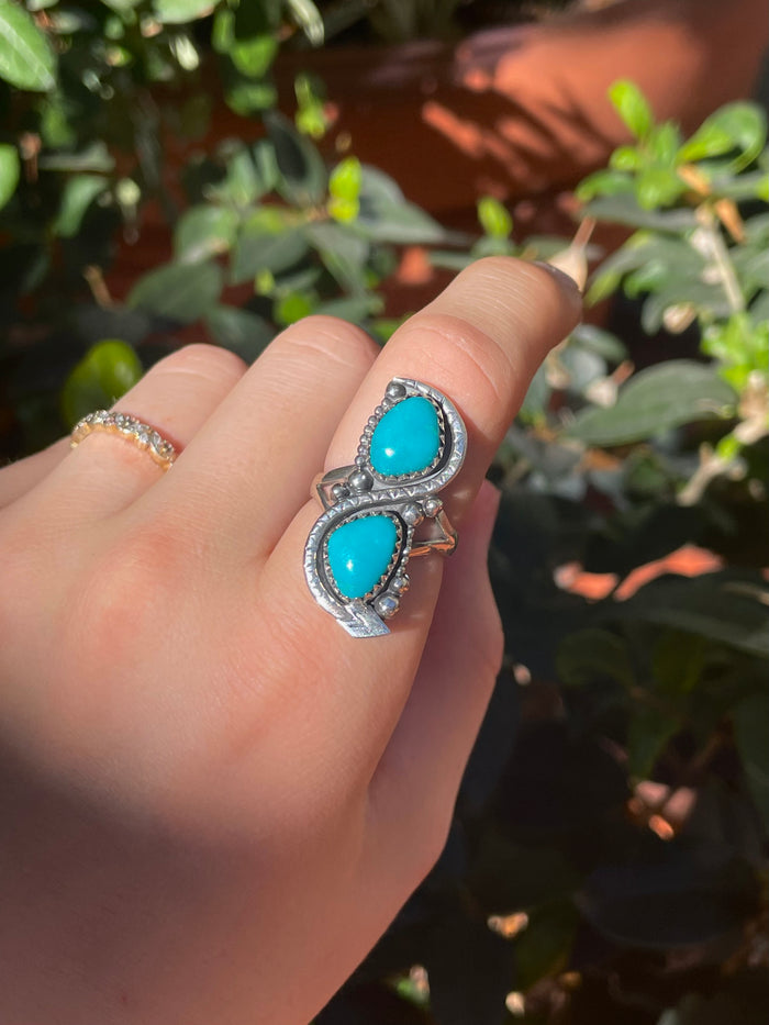 Turquoise Snake Ring Size 9 | 925 Sterling Silver C854