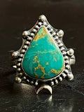 Turquoise Tear Drop Ring Size 10.5 | 925 Sterling Silver G274