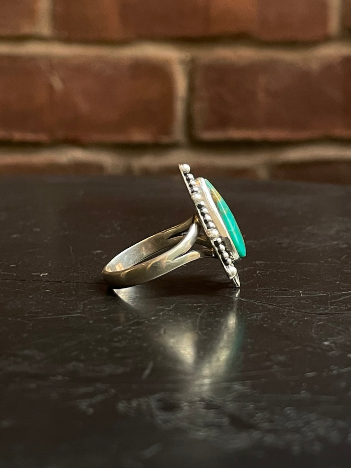 Turquoise Tear Drop Ring Size 10.5 | 925 Sterling Silver G274
