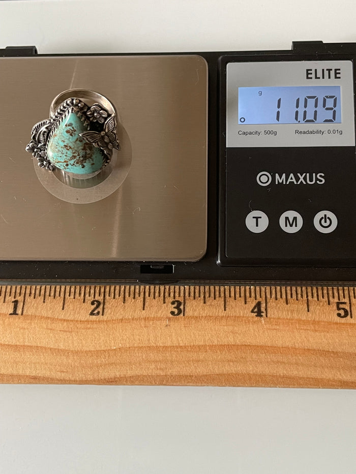 Turquoise Tear Drop Ring Size 7 | 925 Sterling Silver G267