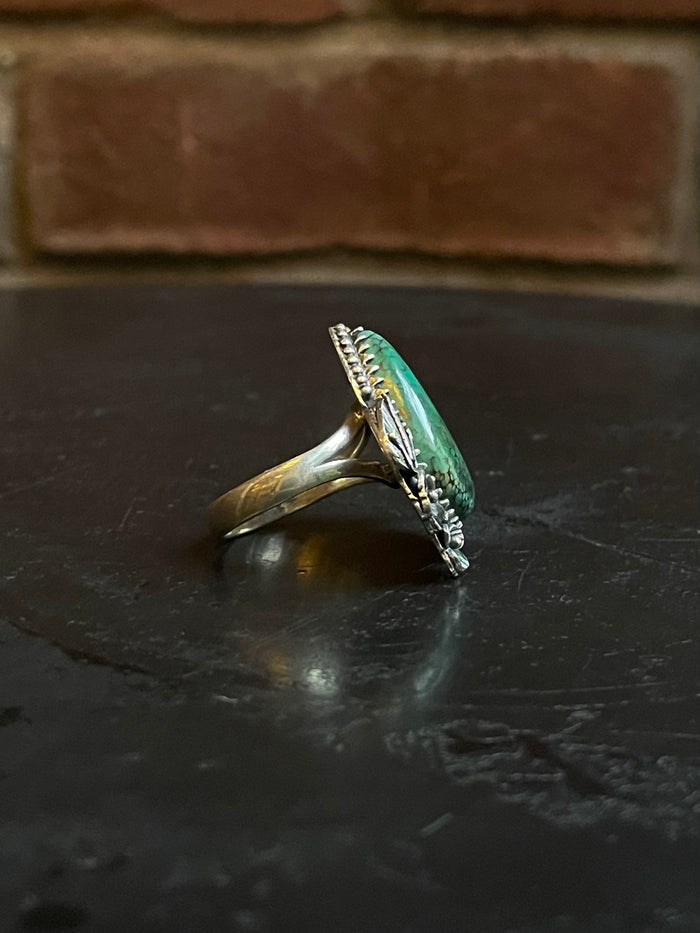 Turquoise Tear Drop Ring Size 8 | 925 Sterling Silver G266