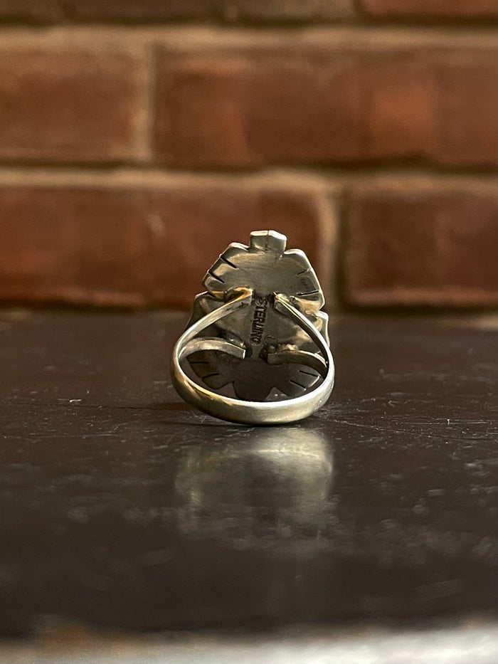Turquoise Tear Drop Ring Size 8.5 | 925 Sterling Silver G273