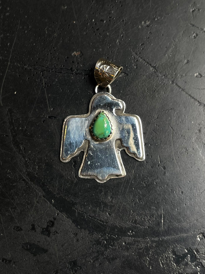 Turquoise Thunderbird Pendant | 925 Sterling Silver E220