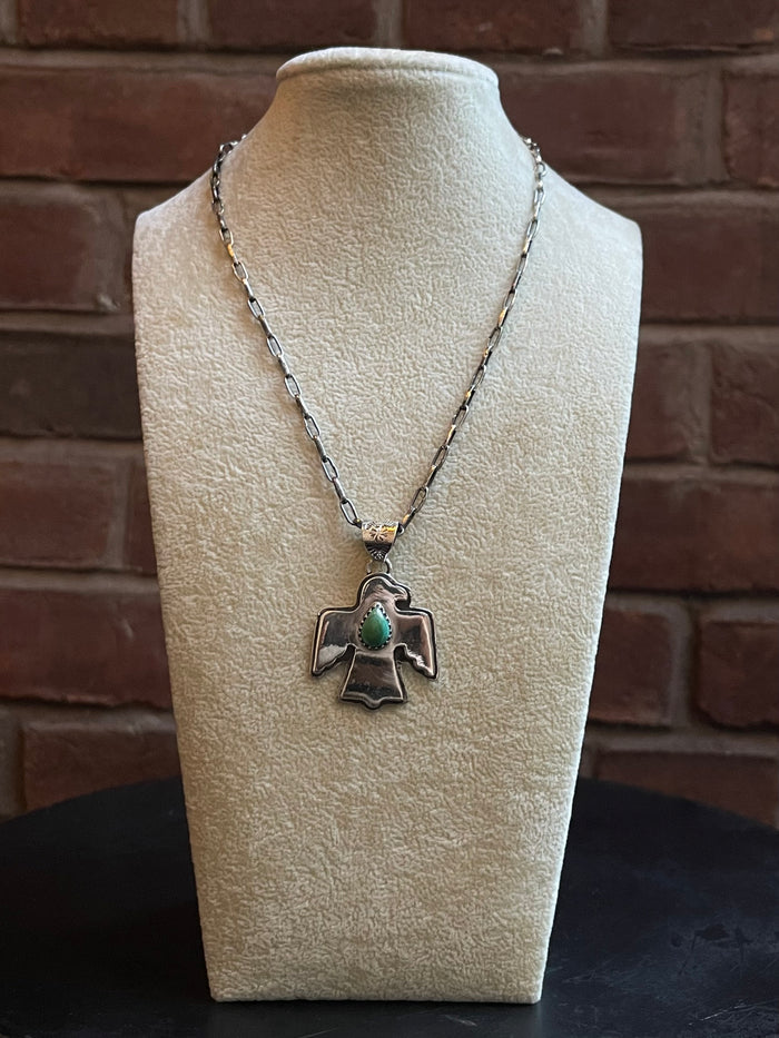 Turquoise Thunderbird Pendant | 925 Sterling Silver E220