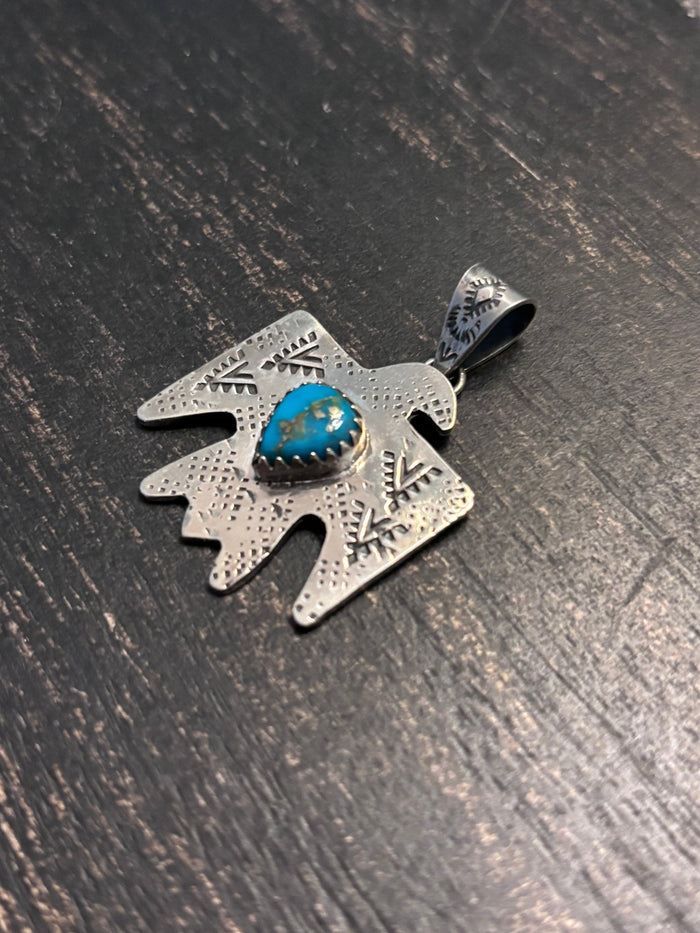 Turquoise Thunderbird Pendant | 925 Sterling Silver Southwestern A111
