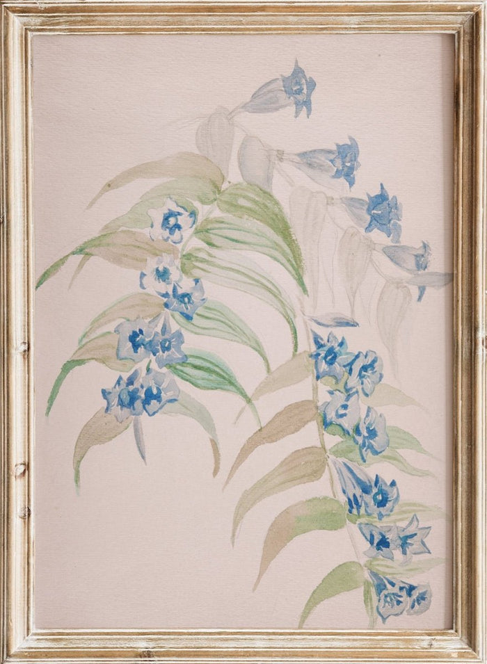 "Twigs with Blue Flowers" Art Print_Sugar & Canvas_Jadwiga Gałęzowska