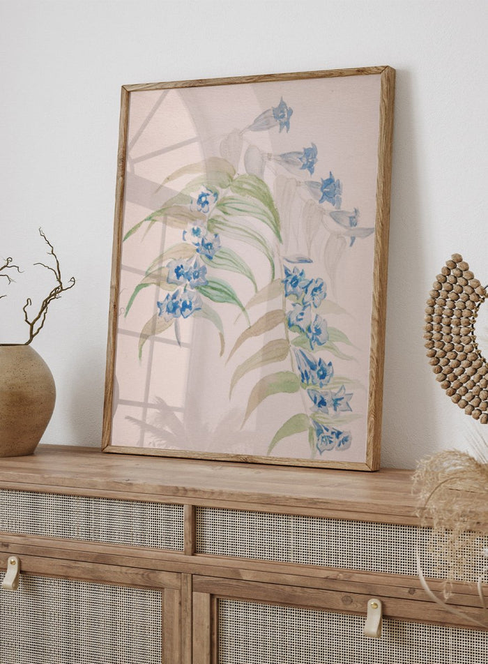"Twigs with Blue Flowers" Art Print_Sugar & Canvas_Jadwiga Gałęzowska