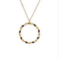 Twisted Black Accent Circle Necklace