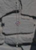 Two Tone Flower Station Necklace