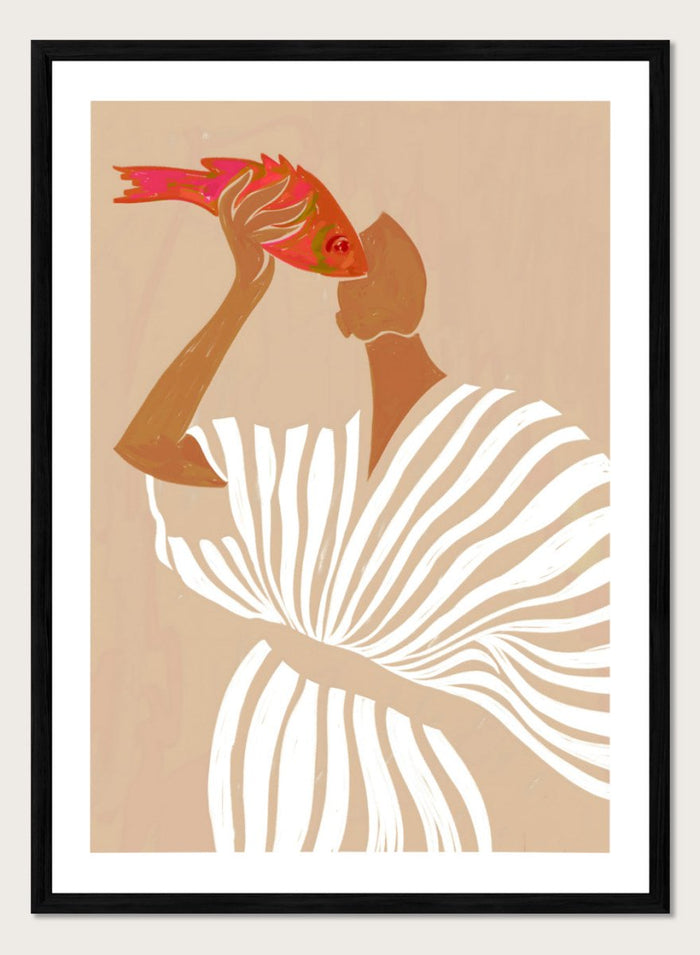 A4/8x12 inches (Framing Available) / Black Wood Frame