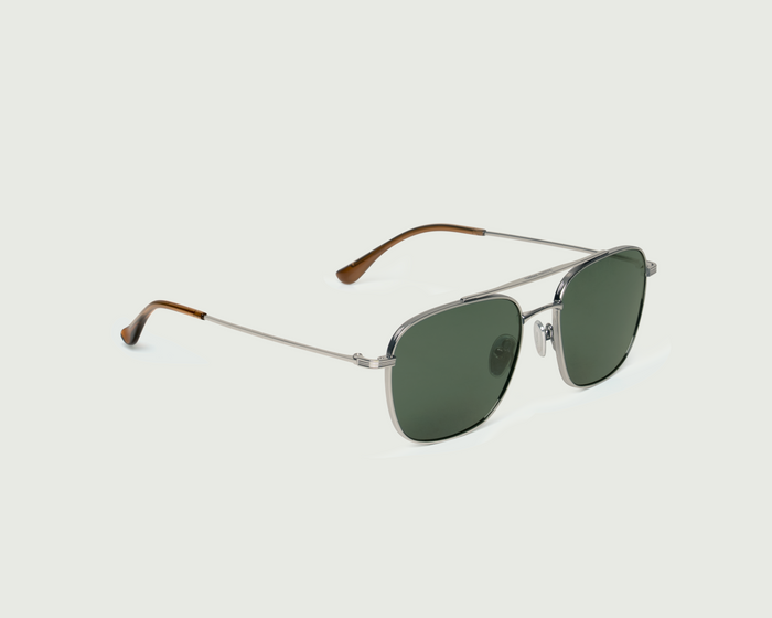 Silver::Val Sunglasses pilot silver metal front diagonal