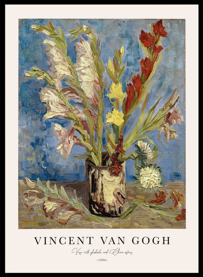Van Gogh Vase with Gladioli and China Asters Art Print_Sugar & Canvas_Sugar & Canvas