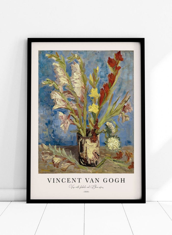Van Gogh Vase with Gladioli and China Asters Art Print_Sugar & Canvas_Sugar & Canvas