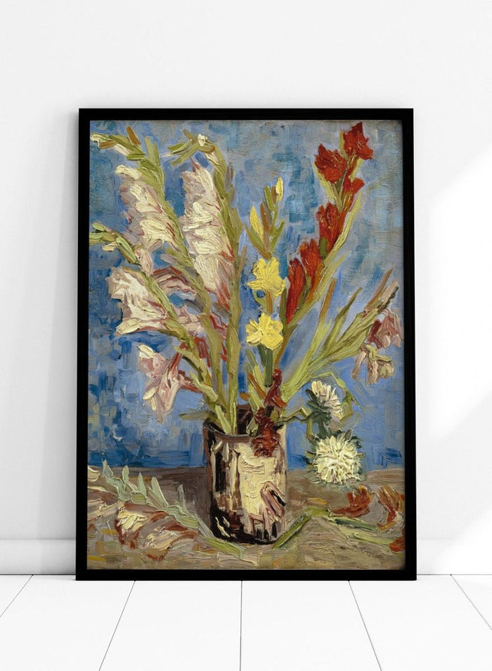 Van Gogh Vase with Gladioli and China Asters Art Print_Sugar & Canvas_Sugar & Canvas