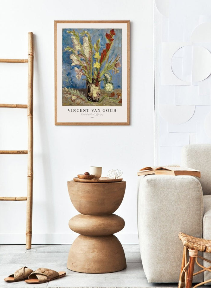 Van Gogh Vase with Gladioli and China Asters Art Print_Sugar & Canvas_Sugar & Canvas