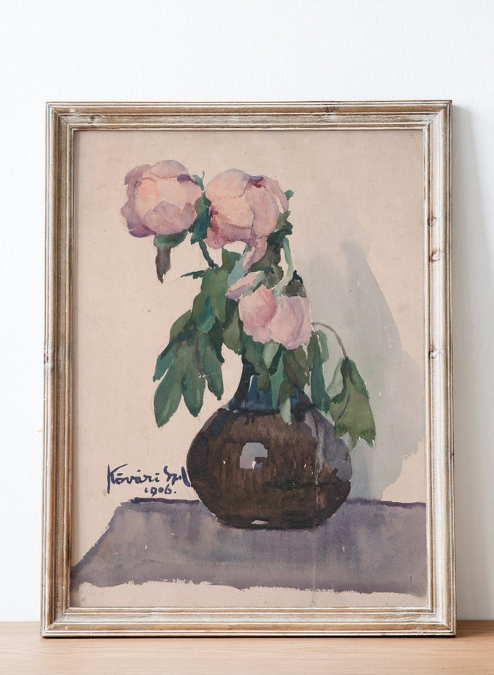 "Vase with Peonies" Art Print_Sugar & Canvas_Konštantín Kövári-Kačmarik