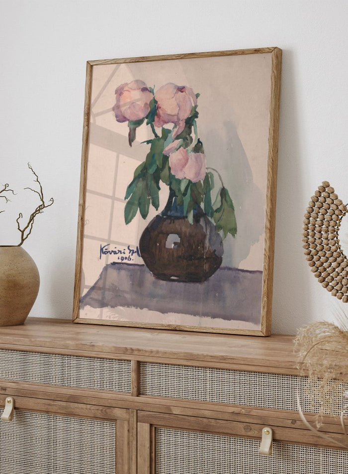 "Vase with Peonies" Art Print_Sugar & Canvas_Konštantín Kövári-Kačmarik