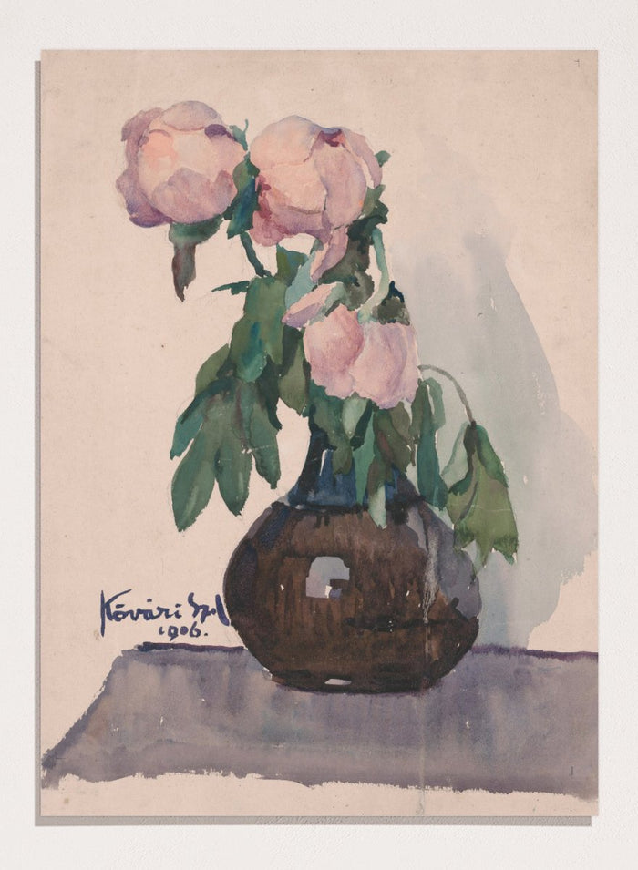 "Vase with Peonies" Art Print_Sugar & Canvas_Konštantín Kövári-Kačmarik
