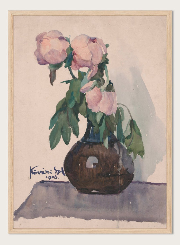 "Vase with Peonies" Art Print_Sugar & Canvas_Konštantín Kövári-Kačmarik