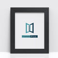 Verona Range black picture and poster frame showcasing the Frames Plus logo on a clean background.