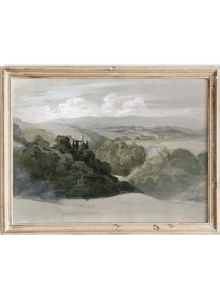"View of Berry Pomeroy Castle" Art Print_Sugar & Canvas_William Brockedon