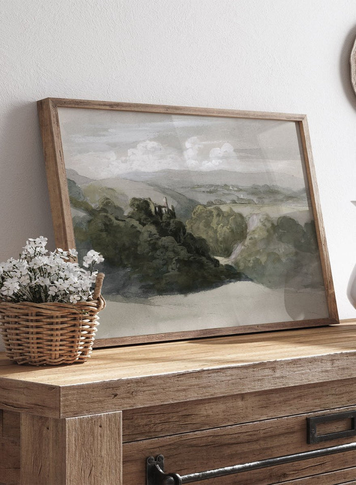 "View of Berry Pomeroy Castle" Art Print_Sugar & Canvas_William Brockedon