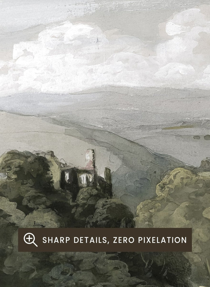 "View of Berry Pomeroy Castle" Art Print_Sugar & Canvas_William Brockedon