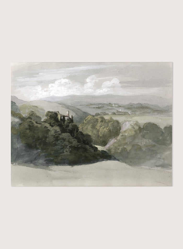 "View of Berry Pomeroy Castle" Art Print_Sugar & Canvas_William Brockedon