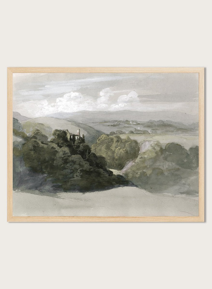 "View of Berry Pomeroy Castle" Art Print_Sugar & Canvas_William Brockedon