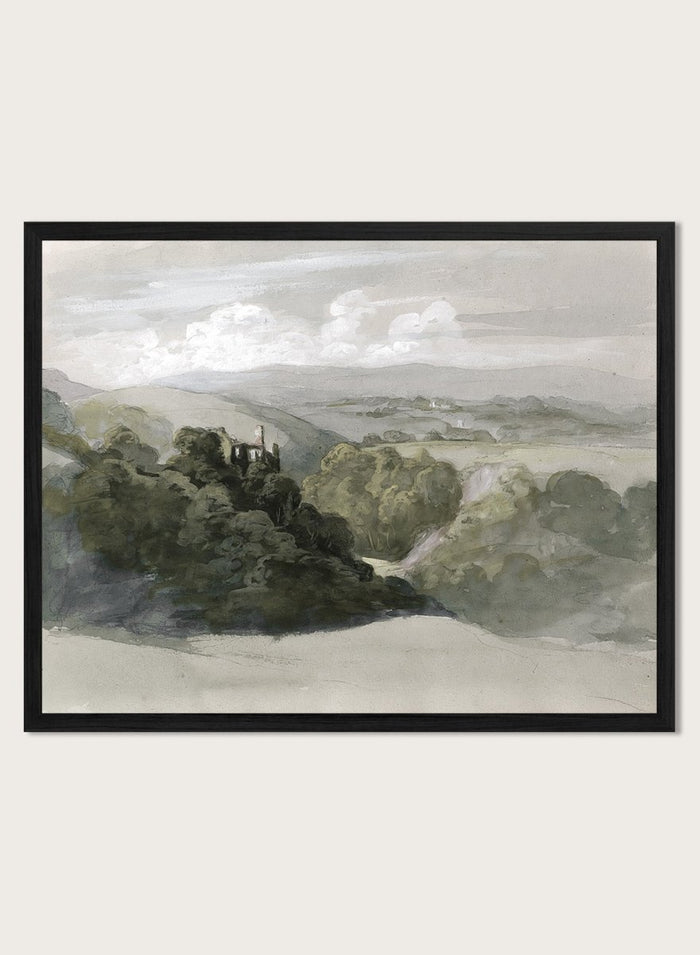 "View of Berry Pomeroy Castle" Art Print_Sugar & Canvas_William Brockedon