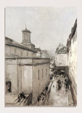 "View of the Church of Notre Dame de Lorette and the Rue Fléchier" Art Print_Sugar & Canvas_Antoine Vollon