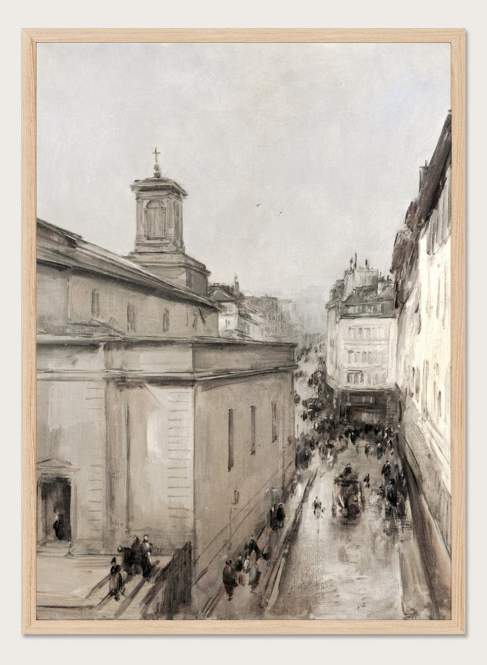 "View of the Church of Notre Dame de Lorette and the Rue Fléchier" Art Print_Sugar & Canvas_Antoine Vollon