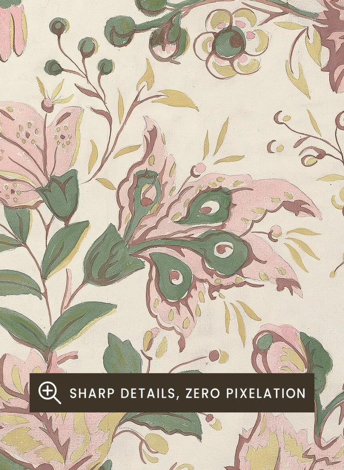 "Vintage Flowers Wallpaper Pattern" Art Print_Sugar & Canvas_Sugar & Canvas