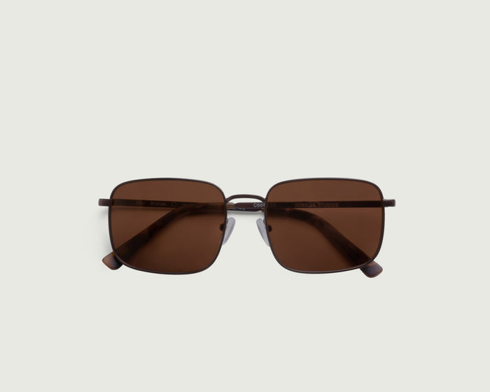 Bronze Polarized::Vito Sunglasses rectangle brown  metal top