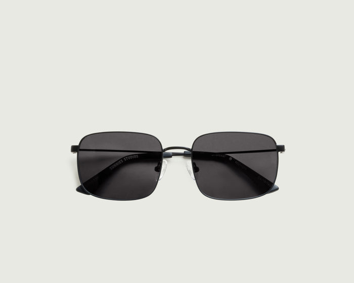 Charcoal Polarized::Vito Sunglasses rectangle black metal top