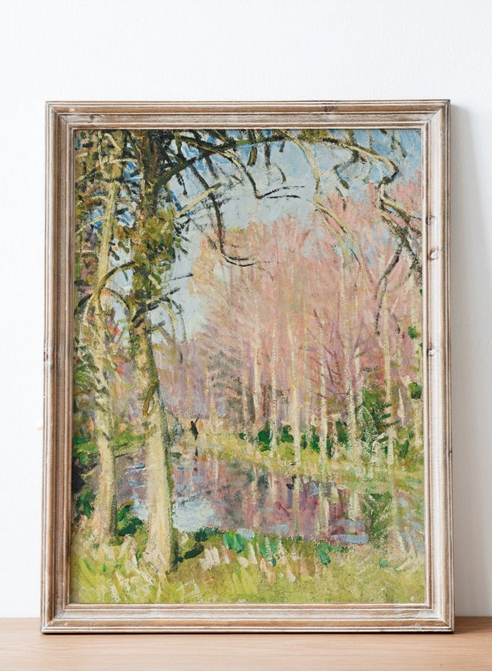 "Walk Along the Seine at Veneux-les-Sablons" Art Print_Sugar & Canvas_Pierre-Eugène Montézin