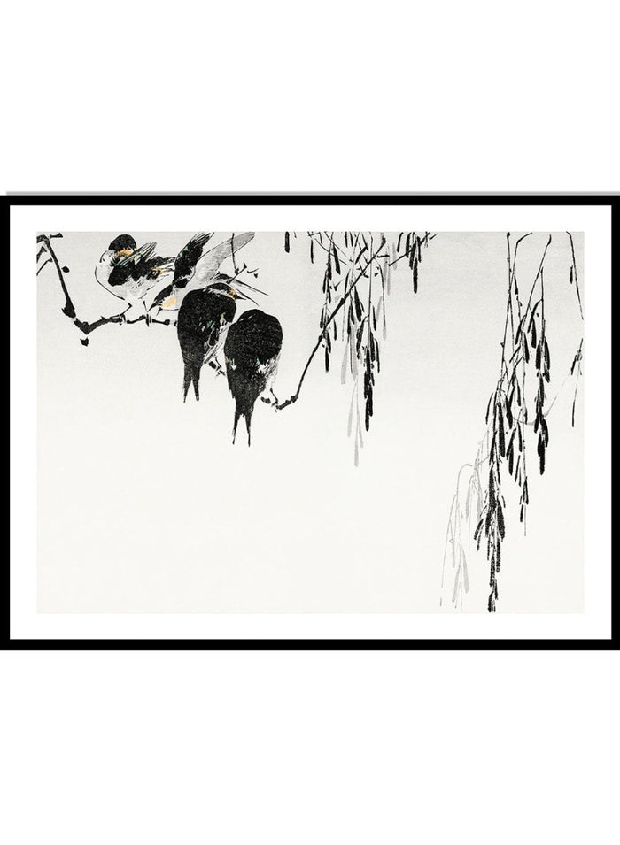 Watanabe Seitei "Perched Magpies" Art Print_Sugar & Canvas_Watanabe Seitei