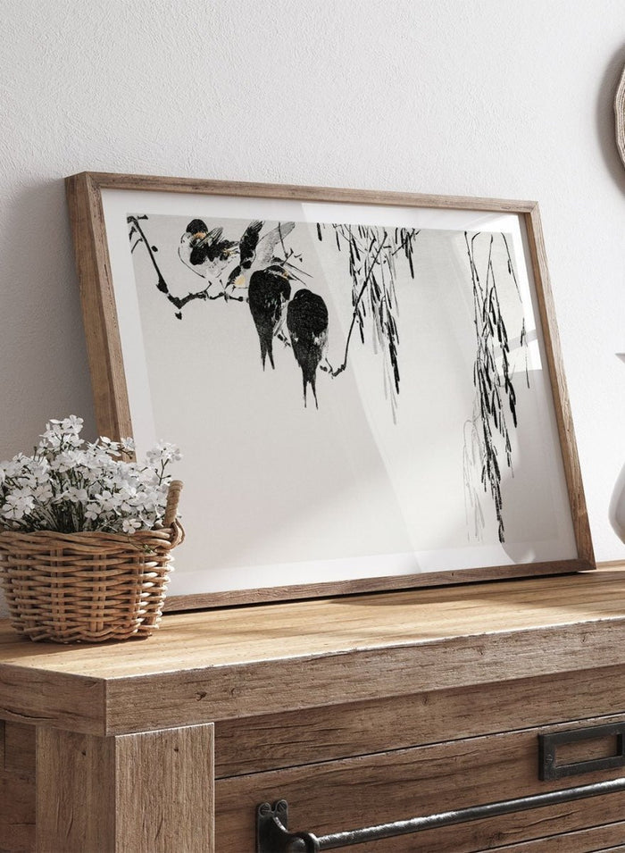 Watanabe Seitei "Perched Magpies" Art Print_Sugar & Canvas_Watanabe Seitei