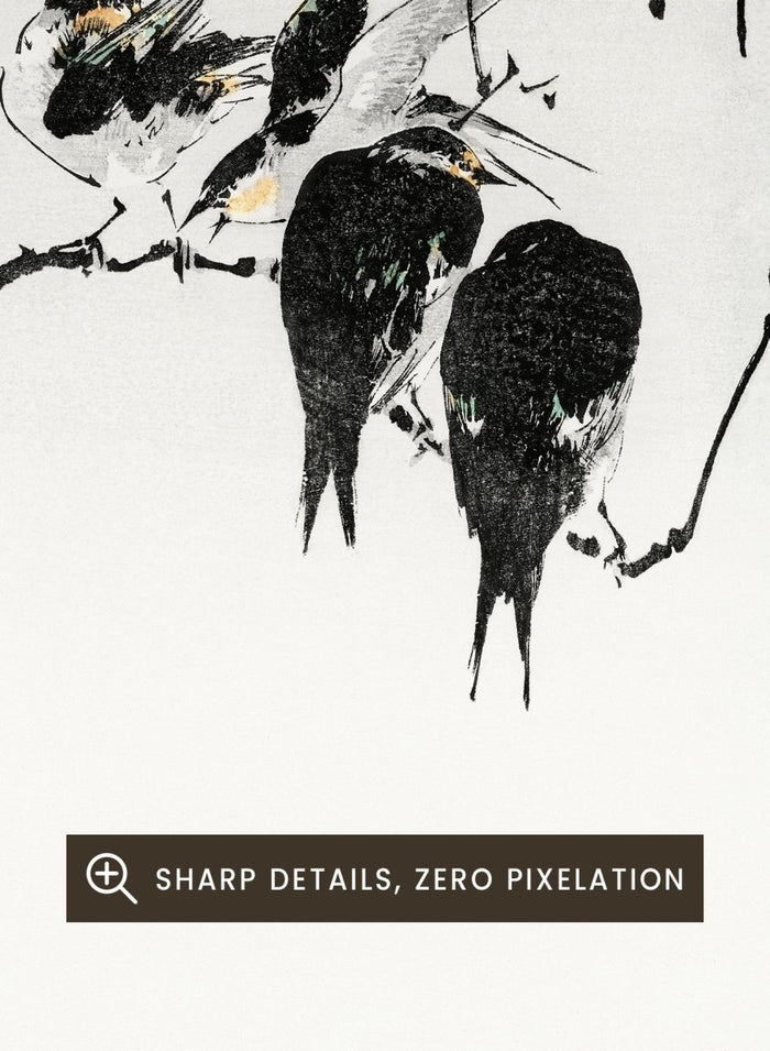 Watanabe Seitei "Perched Magpies" Art Print_Sugar & Canvas_Watanabe Seitei