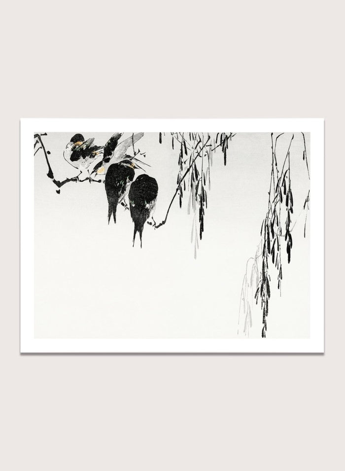 Watanabe Seitei "Perched Magpies" Art Print_Sugar & Canvas_Watanabe Seitei