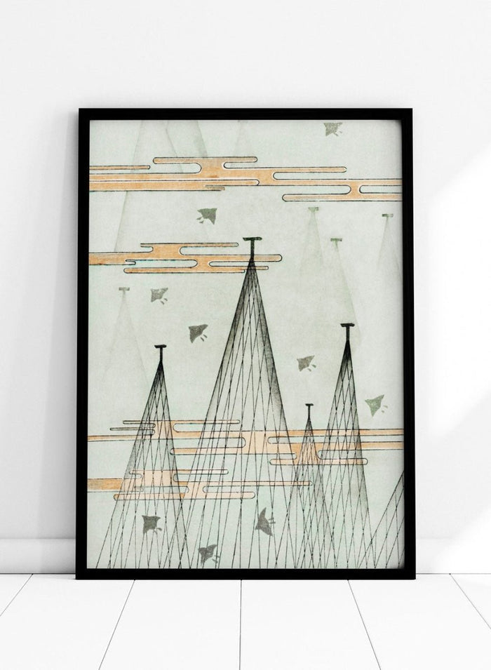 Watanabe Seitei Skyscape with Birds Flying Art Print_Sugar & Canvas_Watanabe Seitei