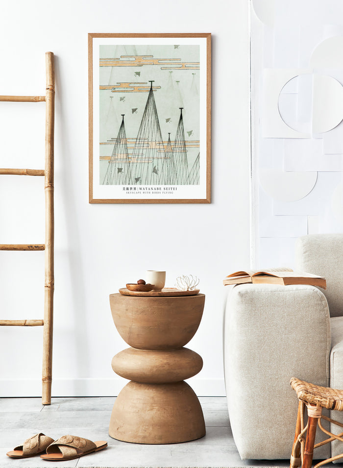Watanabe Seitei Skyscape with Birds Flying Art Print
