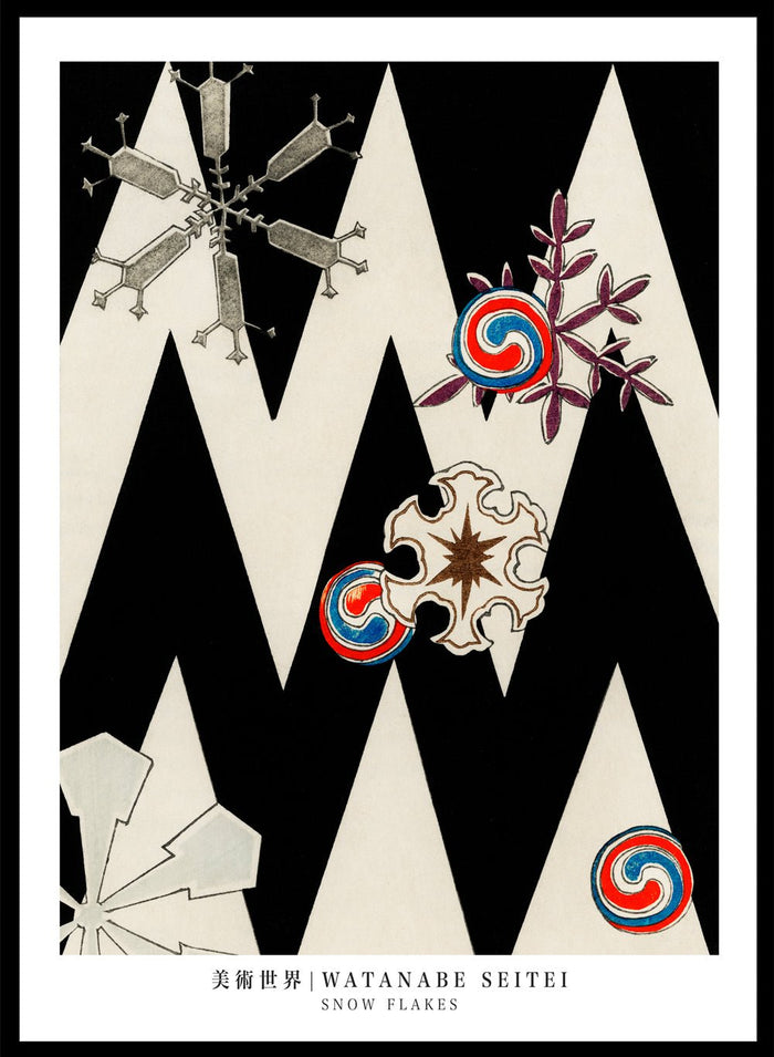 Watanabe Seitei Snow Flakes Illustration Art Print_Sugar & Canvas