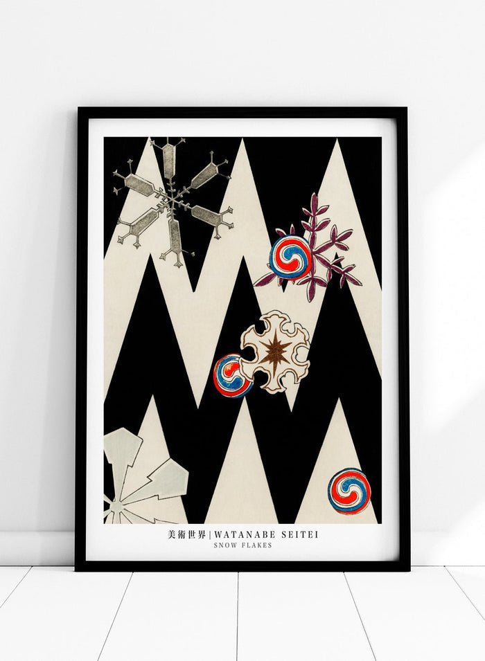 Watanabe Seitei Snow Flakes Illustration Art Print_Sugar & Canvas