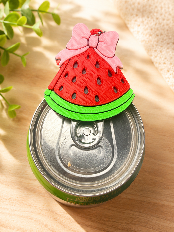Watermelon with bow can tab opener