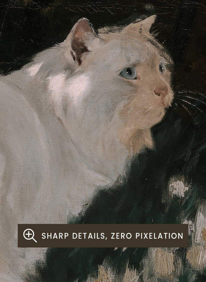 "White Cat and Butterflies" Art Print_Sugar & Canvas_Arthur Heyer